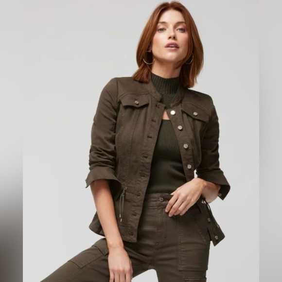 NWT WHITE HOUSE BLACK MARKET GROMMET PEPLUM JACKET - Picture 2 of 9